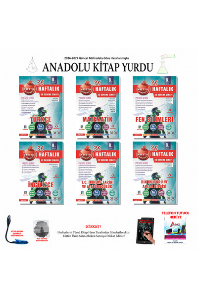 Nartest Yayınları 2026-2027 8. Sınıf Türkçe Matematik Fen Bilimleri İngilizce...