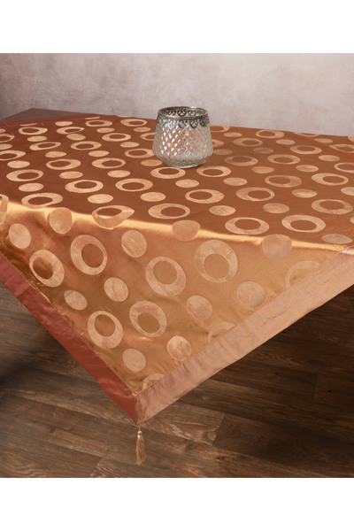 Silk Fashion Σατέν τραπεζομάντηλο 082 (130εκ x 130εκ) χρυσό