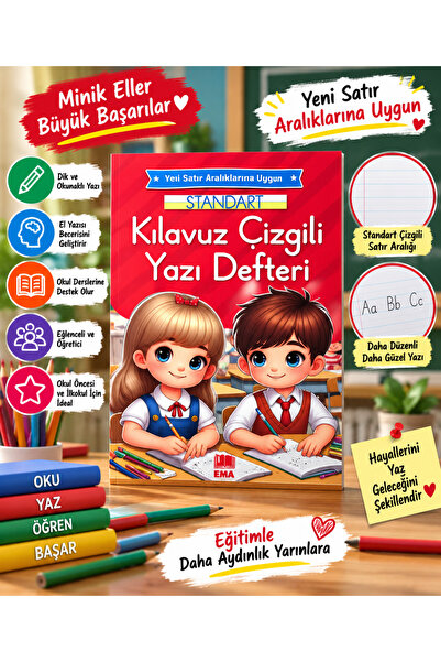 Genel Markalar Kılavuz Dik Çizgili Yazı Defteri Standart – Yeni Satır Aralıkl...