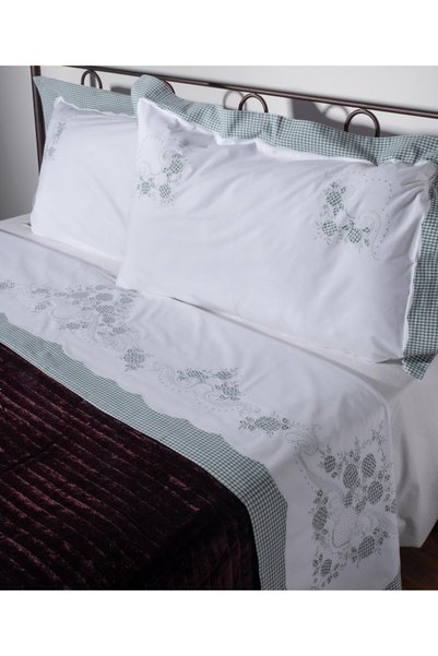 Silk Fashion ΧΕΙΡΟΠΟΙΗΤΟ ΣΕΝΤΟΝΙ 644-1 ΤΡΙΩΝ ΤΕΜΑΧΙΩΝ (225ΕΚ X 270ΕΚ) ΠΡΑΣΙΝΟ -