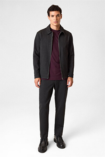Back And Bond Regular Fit Knitted Diagonal Coat