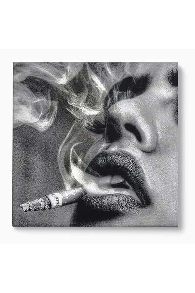 Luxcanva Tablou Canvas Fumatoare Misterioasa 120x120 cm pe Sasiu Lemn Fumatoa...