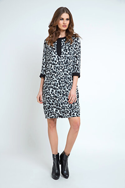 Conquista Φόρεμα σακ με animal print
