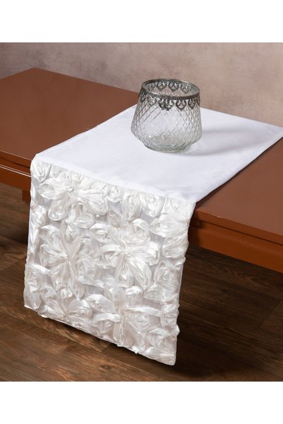 Silk Fashion Σατέν τραπεζομάντηλο (35cm x 170cm) 1048 λευκό -