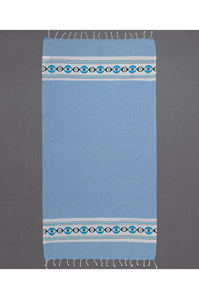 Silk Fashion Πεστεμάλ με πετσέτα nkp707 (90εκ x 180εκ) γαλάζιο -