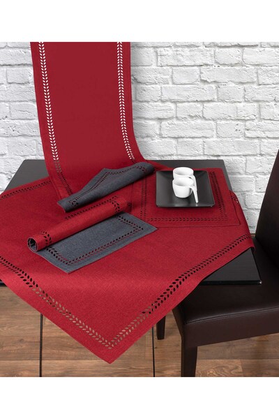 Silk Fashion Τετράγωνο (90cm x 90cm) bg18 κόκκινο/ανθρακί