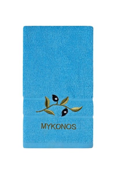 Silk Fashion Πετσέτα προσώπου (50εκ x 100εκ) Μπλε με σχέδιο κλαδιού ΜΥΚΟΝΟΣ