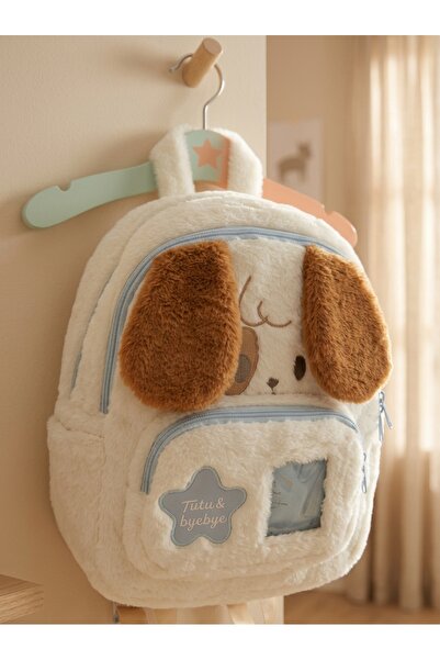 skycott Tiny Paws Plush School/Daily Bag with Ears & Transparent Pockets
