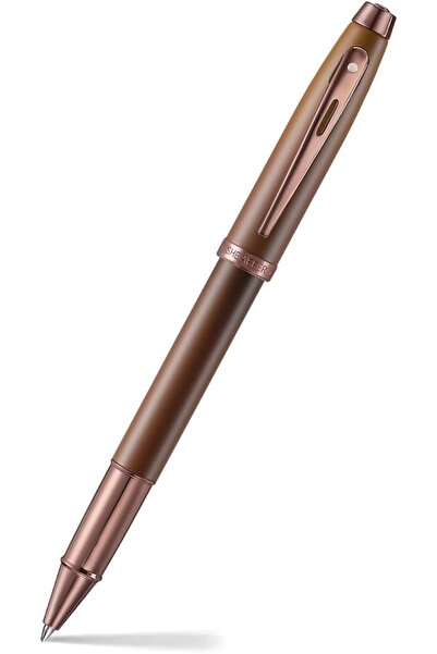 Sheaffer قلم رولربول 100 9374 إصدار كوفي بلون بني مطفي مع حواف بني ملكي مطلية...