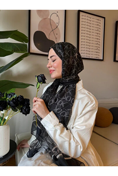 diorel Wool Silk Blend Monogram Patterned Shawl - Women's Stylish Scarf
