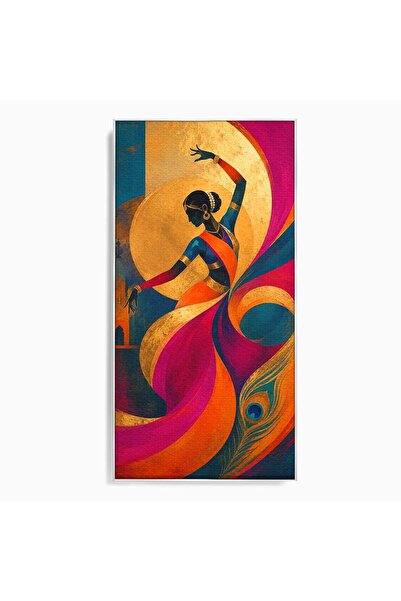 Luxcanva Tablou Canvas Dansatoare Indiana 70x140 cm cu Rama Argintiu Dansatoa...