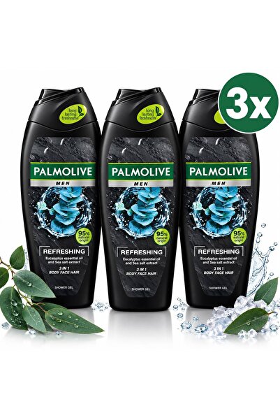 Palmolive 3x 500 ML αναζωογονητικό ανδρικό αφρόλουτρο gel μπλε