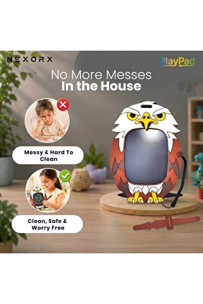 NexorX PlayPad Falcon Animal Series Kids Doodle Drawing Pad, Silicone & Plastic, Ink-Free & Mess-Free, Travel Buddy Educational Kid Toys for 2 3 4 5 6 7 8 Year Old Boys Girls Birthday Gift (Falcon)