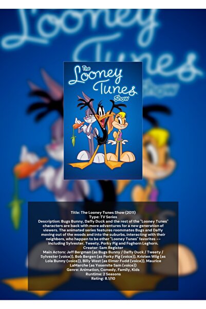 OEM Αφίσα Ινφορματικής Γραφής της Σειράς Looney Tunes, Ρετρό Σχέδιο Κινουμένω...