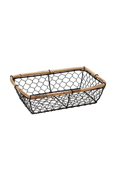 ESPIEL Μεταλλικό Καλάθι Μαύρο Ορθογώνιο 36x26x9εκ.