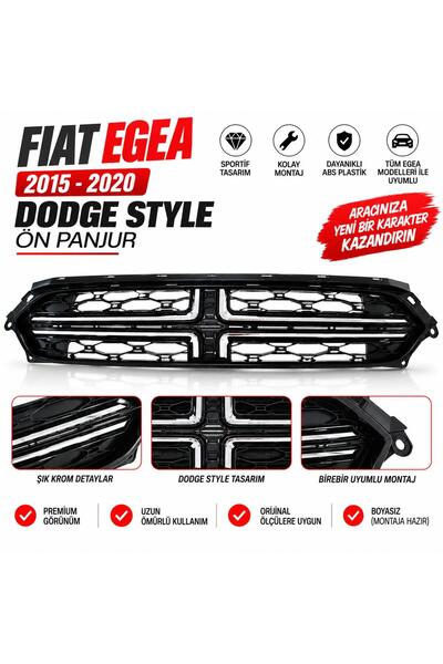 Monlion Fiat Egea + Egea Panjur + Dodge Style + Ön Panjur + 2015-2020 + Parla...