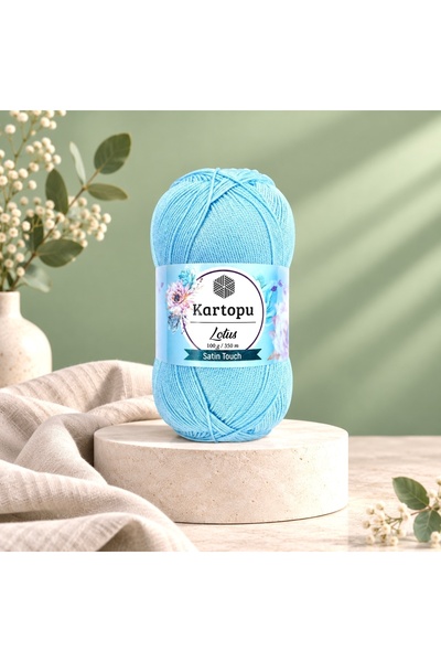 Kartopu Lotus Merserize Görünümlü Microfiber Örgü İpi K537 Mavi 1 Adet