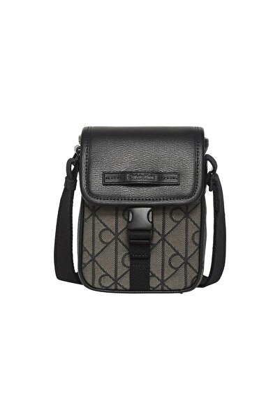 Calvin Klein MIXED EMBLEM AOP SMA, 7UL Erkek Siyah Çanta