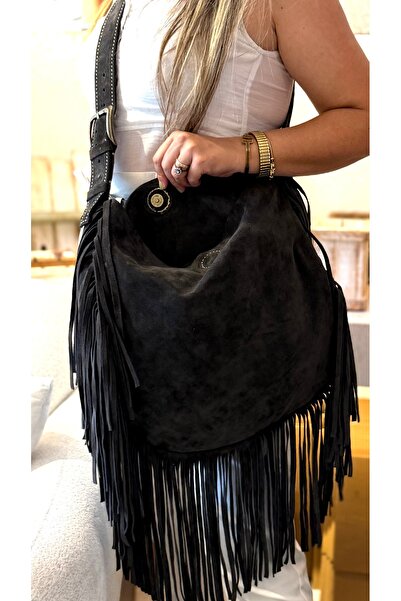 Tuvita Collection Bodrum Tuvita Collection Zozo Tote Kadın Süet Deri Püsküllü...