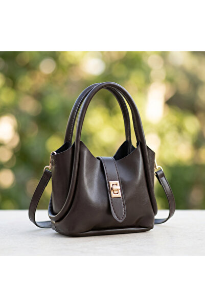 LİVORA Brown Leather Look Women's Shoulder Bag