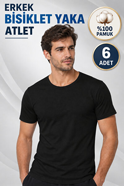 Alıç قميص داخلي رجالي بأكمام قصيرة وياقة دائرية (بائع معتمد من توتكو) 100% قط...