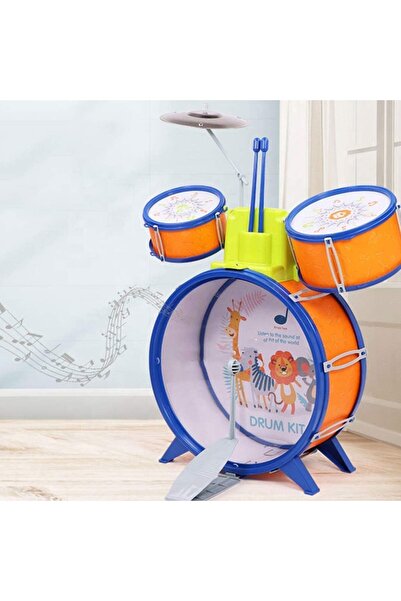 UKR Kids Drum Kit, Toddler Jazz Drum Musical Educational Learning Toy (Orange)