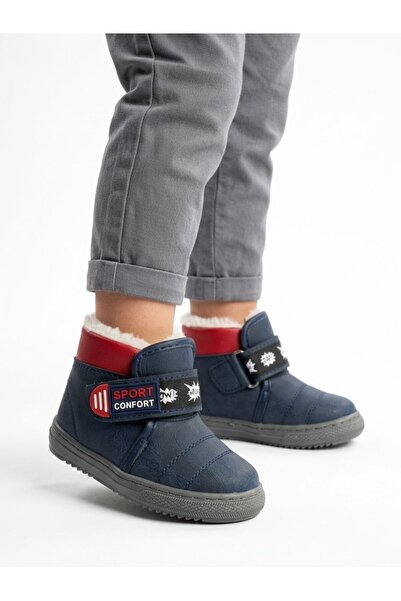 Gönbeler Children's Boots with Furry Inner Structure, Velcro Stitching, Flexi...