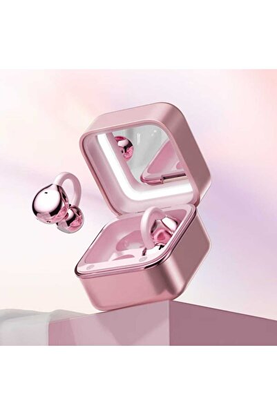 HEARTZ BT-03 Open Ear Bluetooth Kulaklık – Aynalı ve Işıklı Şarj Kutusu + Takılabilir Küpe Aksesuarı