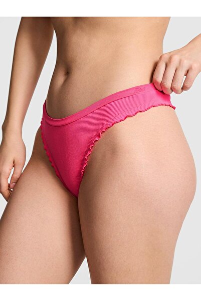 PINK Seamless Derin Bacak Kesim Tanga