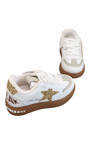 Prokids Çocuk Işıklı Cırtlı Simli Ayakkabı. Rahat Hafif Sneaker Spor Ayakkabı