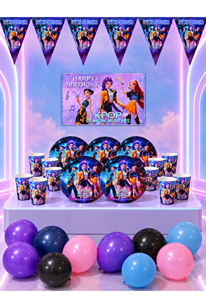snowparty 8-Person Kpop K-Pop Demon Hunters Themed Birthday Party Decorations...