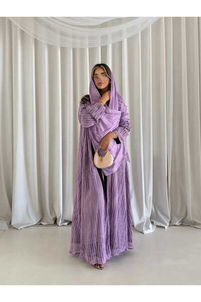 AYA Mwt5192-Light Purple Chiffon Abaya for Summer Daily Wear