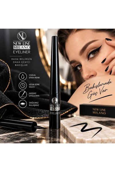 Generic Brand New Line Milano Eyeliner – Intense Black, Long-Lasting and Precise Tip Liquid Eyeliner