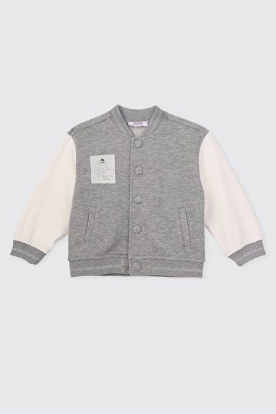 Panço Baby Girl Knitted Grey-Melange Jacket