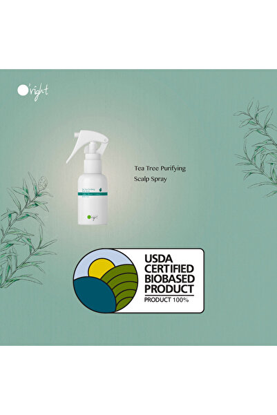 O'right Tea Tree Purifying Scalp Spray Kepek ve Kaşıntıya Eğilimli Saç Derisi İçin Çay Ağacı Yağlı Arındırıcı Bakım Spreyi, 50 ml