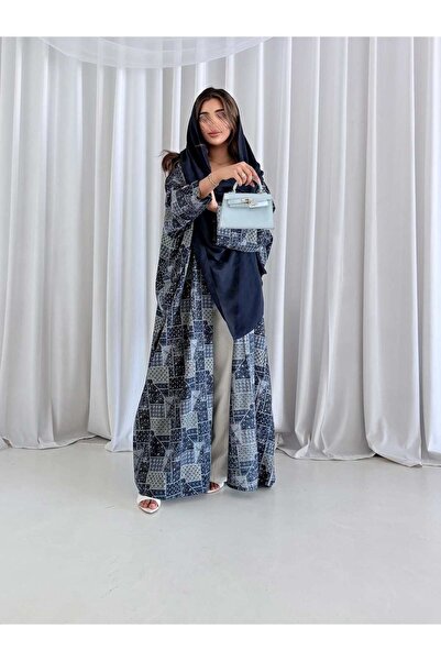 AYA Mwt5196 - daily soft fabric linen abaya navy color