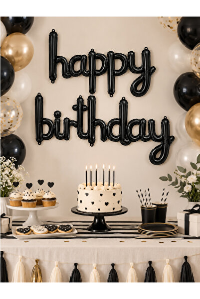 El Yazısı "happy birthday" Folyo Balon Seti