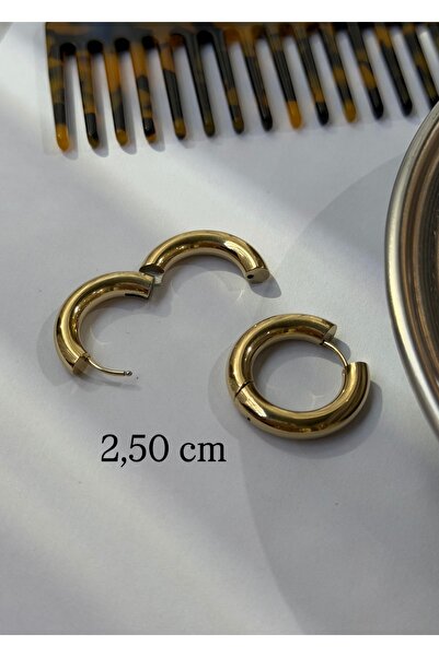 KİLİGİSTANBUL 2,50 CM GOLD RENK ÇELİK HALKA KÜPE