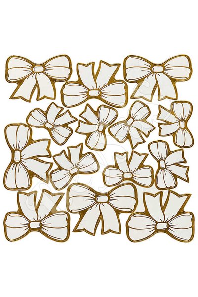 BeySüS Ornament pentru baloane cu fundă din aur alb, pachet de 28