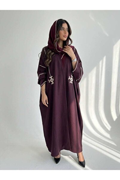 AYA MWT1473 عباية كريب تطريز