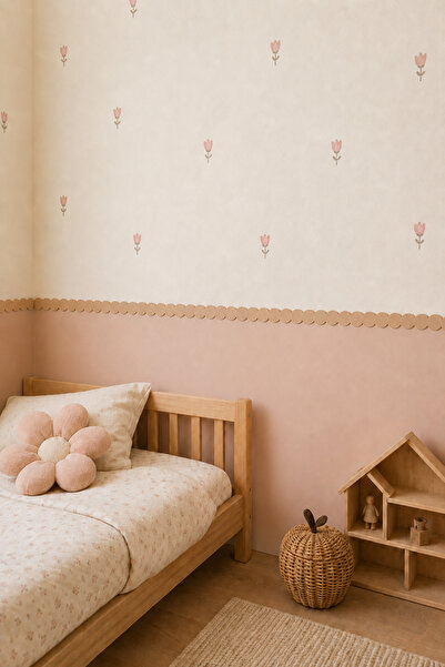 Moikids Boyanabilir Ahşap Duvar Çıtası Yuvarlak Model Ham MDF 70x6 cm Bebek Ç...