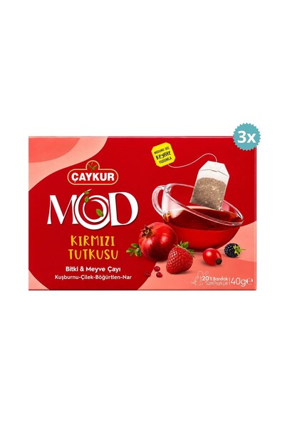 Çaykur Mod Kırmızı Tutkusu Süzen Poşet Çay 40 g x 3 Adet