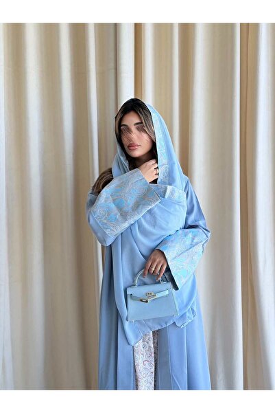 AYA Mwt5160 - Summer Sky Blue Abaya with Light Fabric Suitable for Everyday W...