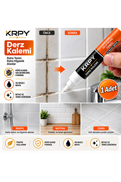 KRPY Beyaz Derz Kalemi Fayans Arası Derz Dolgusu Boyama Kalemi 1 Adet