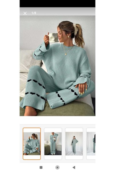 SELÇUK Double Knitwear Set Oversized