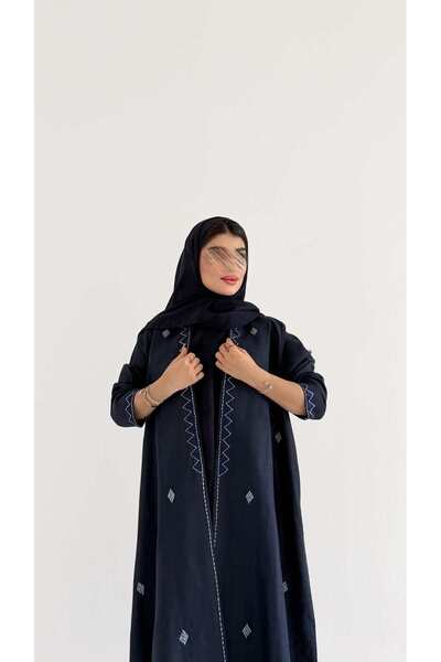 AYA MW2123 - عباية لينن أنيقة بقصّة هينك عصرية