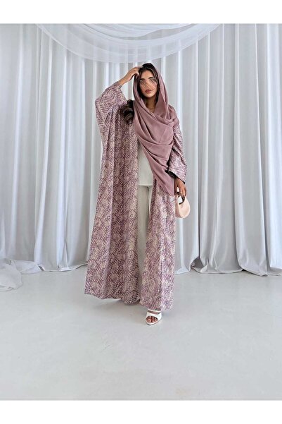 AYA MWT5199 - عبايه يومية لون صيفي بقماش لينن ناعم