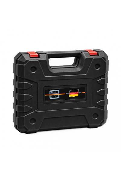 German Meister Mașină de găurit și înșurubat fără fir DCD771, 36V, mandrină de 10 mm, 2 viteze 0–450 / 0–1500 rpm, 2 baterii, încărcător, set de accesorii și cutie