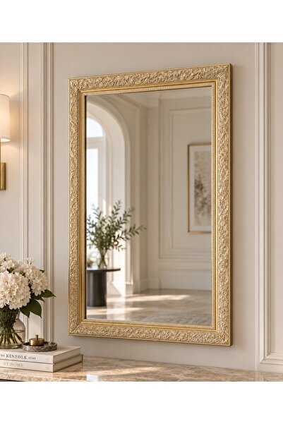 Alkaya Mirror Klasik Desenli Varak Çerçeveli Ayna