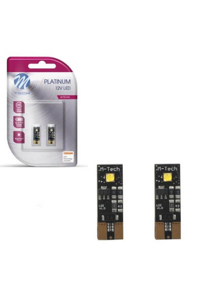 M-TECH Λάμπες LED T10 12 βολτ 2 SMD LED Canbus Λευκό LB802W 2 Τεμάχια (CAR002...
